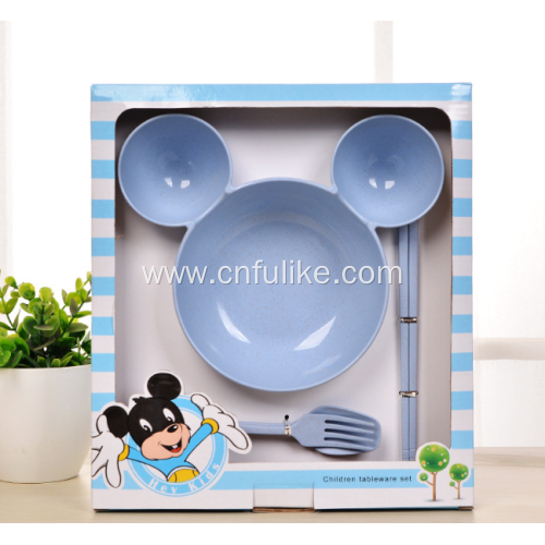 4-Pieces Mickey Mouse Shape Kids Tableware